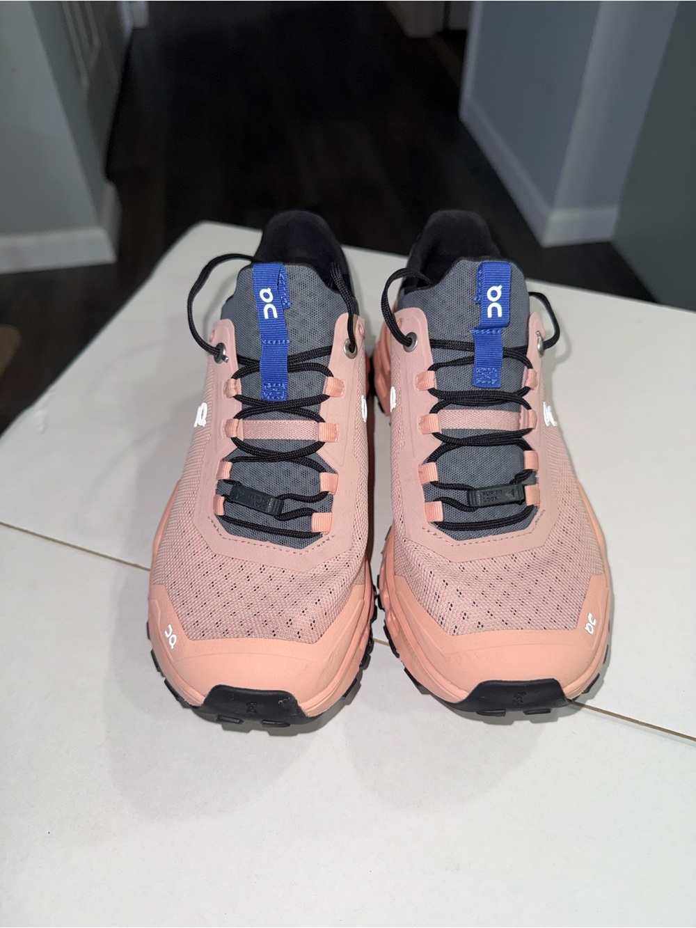 On Running Women's Trail Runners in Pink with Black Accents - Picture 2 of 6